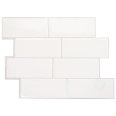 METRO White peel and stick backsplash tile smart tiles for kitchen, bathroom, vr and fireplace
