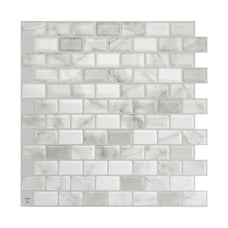 RAVENNA Grey, White peel and stick backsplash tile smart tiles for kitchen, bathroom, vr and fireplace