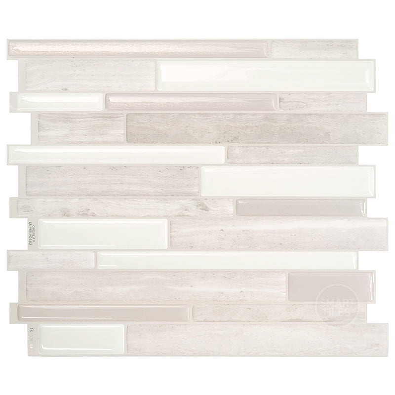 Milano Fabrini 11.55 in. W x 9.63 in. H Taupe Peel and Stick Decorative Mosaic Wall Tile Backsplash (4-Pack) Milano Fabrini 11.55 in. W x 9.63 in. H Taupe Peel and Stick Decorative Mosaic Wall Tile Backsplash (4-Pack)