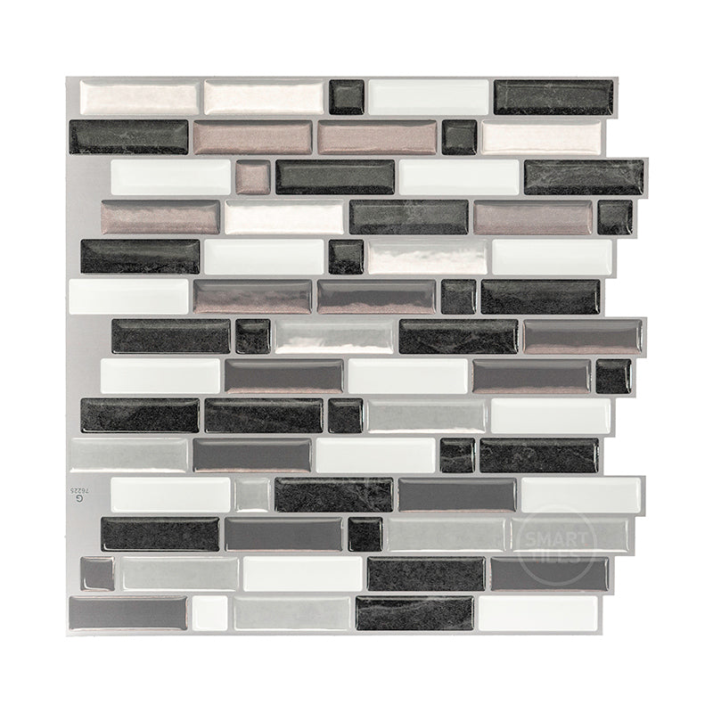 CRESCENDO Black, White peel and stick backsplash tile smart tiles for kitchen, bathroom, vr and fireplace