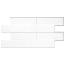 XL OSLO White peel and stick backsplash tile smart tiles for kitchen, bathroom, vr and fireplace