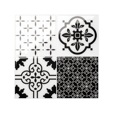 Vintage black and white peel and stick backsplash tile smart tiles for kitchen, bathroom, vr and fireplace