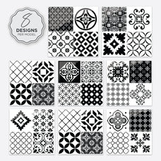 Design peel and stick backsplash tile Vintage black and white Smart Tiles