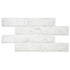 BRIK Grey, White peel and stick backsplash tile smart tiles for kitchen, bathroom, vr and fireplace