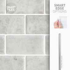 Smart Edge peel and stick backsplash tile Subway grey Smart