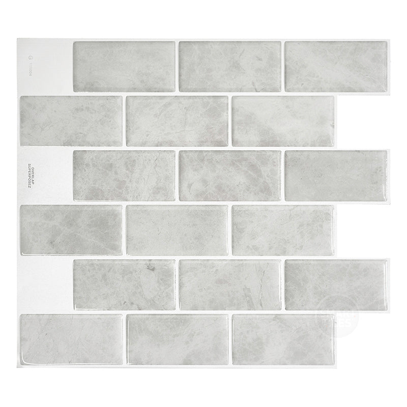 Subway grey peel and stick backsplash tile smart tiles for kitchen, bathroom, vr and fireplace
