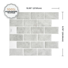 Dimensions peel and stick backsplash tile Subway grey Smart