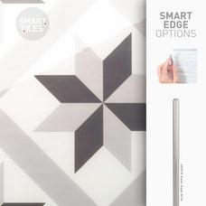 Smart Edge peel and stick backsplash tile Vintage grey and cream Smart Tiles