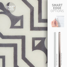 Smart Edge peel and stick backsplash tile Vintage cream and gray Smart Tiles
