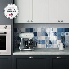 Kitchen peel and stick backsplash tile Vintage blue Smart Tiles