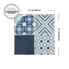 Dimensions peel and stick backsplash tile Vintage blue Smart Tiles