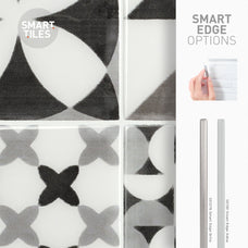 Smart Edge peel and stick backsplash tile Vintage black and white Smart Tiles