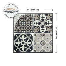 Dimensions peel and stick backsplash tile Vintage dark blue and beige Smart Tiles