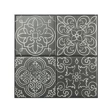 Vintage black and white peel and stick backsplash tile smart tiles for kitchen, bathroom, vr and fireplace