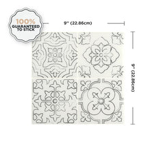 Dimensions peel and stick backsplash tile Vintage cream and black Smart Tiles