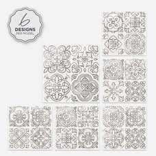 Vintage cream and black peel and stick backsplash tile smart tiles for kitchen, bathroom, vr and fireplace