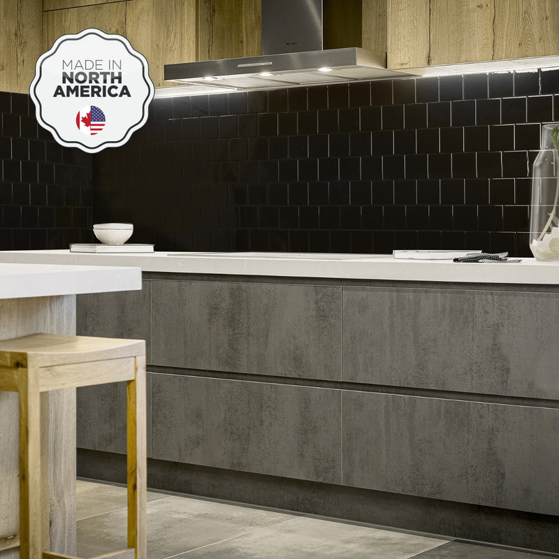 Square black peel and stick backsplash tile smart tiles for kitchen, bathroom, vr and fireplace