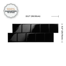 Dimensions peel and stick backsplash tile Square black Smart