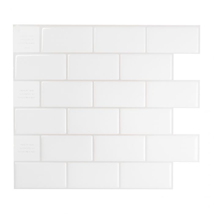 Subway white peel and stick backsplash tile smart tiles for kitchen, bathroom, vr and fireplace