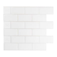 Subway white peel and stick backsplash tile smart tiles for kitchen, bathroom, vr and fireplace