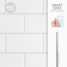 Smart Edge peel and stick backsplash tile Subway white Smart