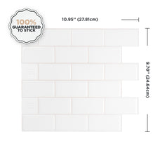 Dimensions peel and stick backsplash tile Subway white Smart