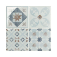 VINTAGE Blue, Brown, White peel and stick backsplash tile smart tiles for kitchen, bathroom, vr and fireplace