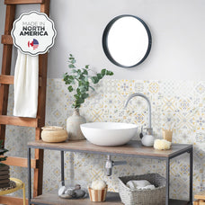 Kitchen peel and stick backsplash tile Vintage flowers Smart Tiles