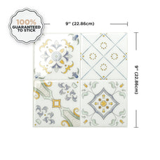 Dimensions peel and stick backsplash tile Vintage flowers Smart Tiles