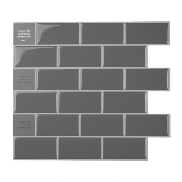 Subway grey peel and stick backsplash tile smart tiles for kitchen, bathroom, vr and fireplace