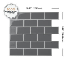 Dimensions peel and stick backsplash tile Subway grey Smart