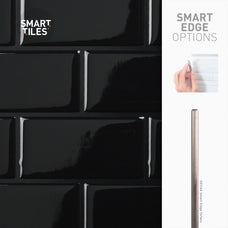 Smart Edge peel and stick backsplash tile Subway black Smart