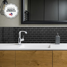 Bathroom peel and stick backsplash tile Subway black Smart Tiles