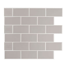 Subway light grey peel and stick backsplash tile smart tiles for kitchen, bathroom, vr and fireplace