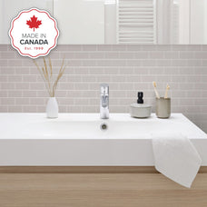 Bathroom peel and stick backsplash tile Subway light grey Smart Tiles