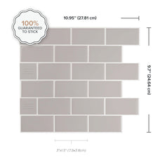 Dimensions peel and stick backsplash tile Subway light grey Smart