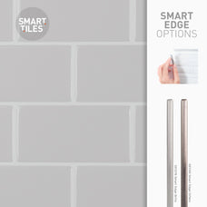 Smart Edge peel and stick backsplash tile Subway light grey Smart
