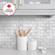 Kitchen peel and stick backsplash tile Subway marble Smart Tiles