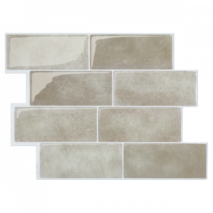 METRO Beige peel and stick backsplash tile smart tiles for kitchen, bathroom, vr and fireplace