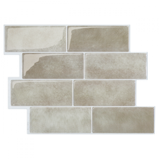 METRO Beige peel and stick backsplash tile smart tiles for kitchen, bathroom, vr and fireplace