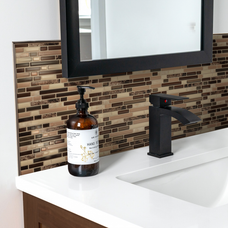 Bathroom peel and stick backsplash tile Smart Edge brown Smart Tiles