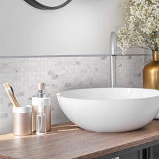 Bathroom peel and stick backsplash tile Smart Edge grey Smart Tiles