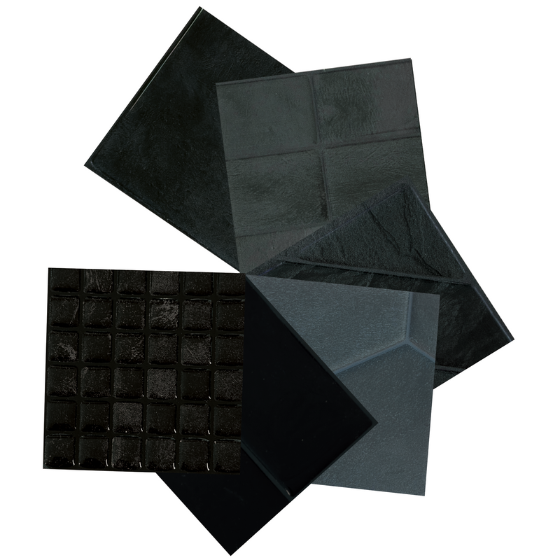peel and stick backsplash tile sample kit black smart tiles for kitchen, bathroom, vr and fireplace