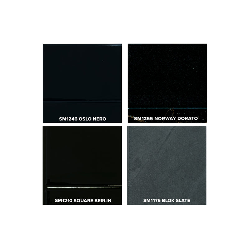 peel and stick backsplash tile sample kit black smart tiles for kitchen, bathroom, vr and fireplace