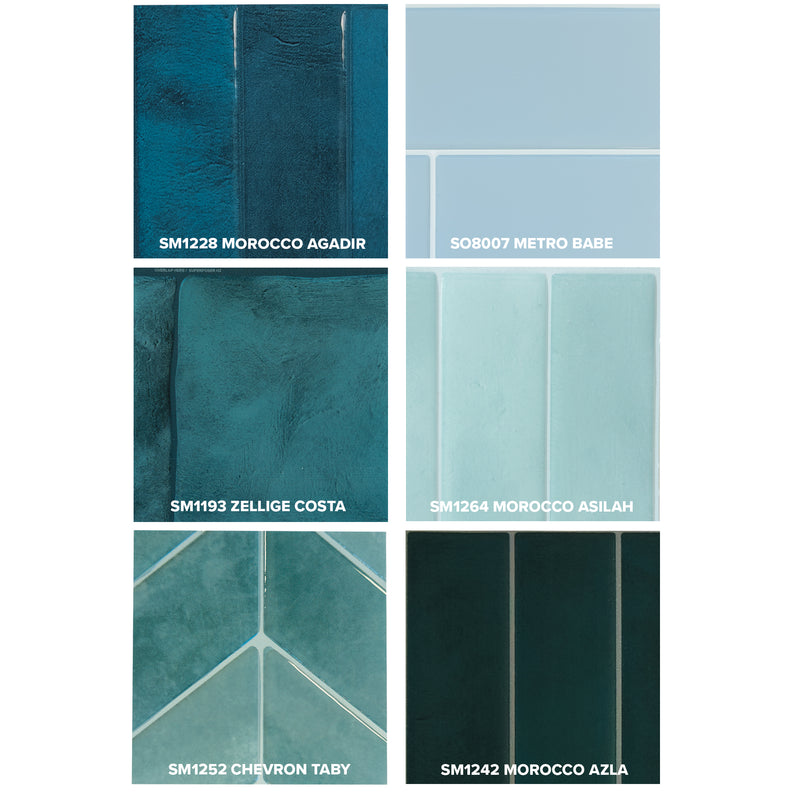 peel and stick backsplash tile sample kit blue smart tiles for kitchen, bathroom, vr and fireplace