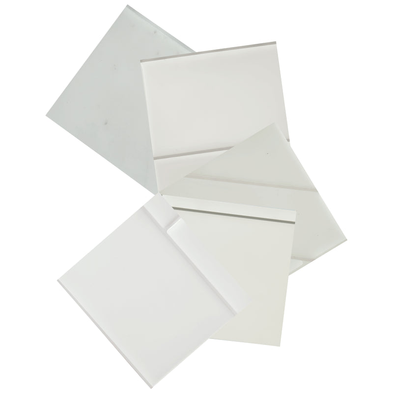 peel and stick backsplash tile sample kit white smart tiles for kitchen, bathroom, vr and fireplace