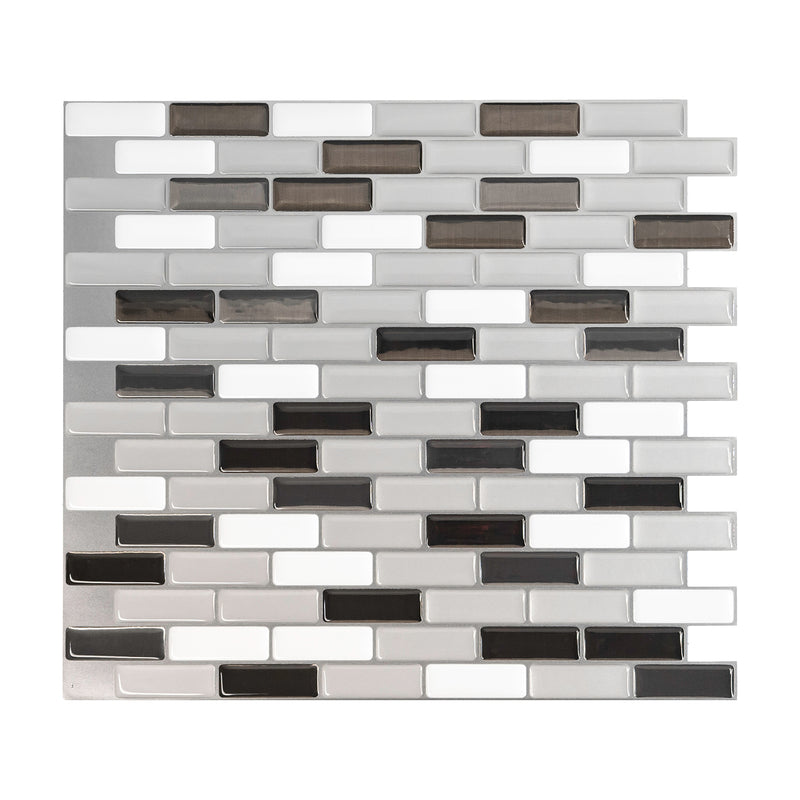 MURANO Black, Grey, White peel and stick backsplash tile smart tiles for kitchen, bathroom, vr and fireplace