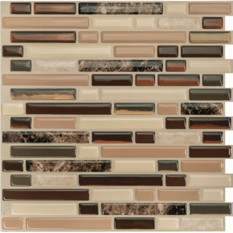 BELLAGIO Beige, Bronze, Brown peel and stick backsplash tile smart tiles for kitchen, bathroom, vr and fireplace