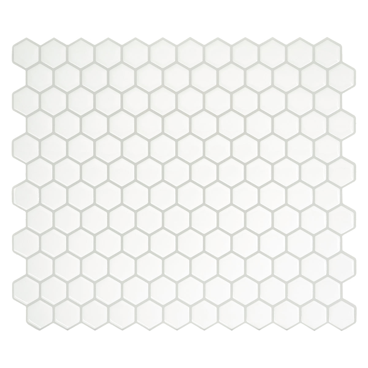HEXA White peel and stick backsplash tile smart tiles for kitchen, bathroom, vr and fireplace