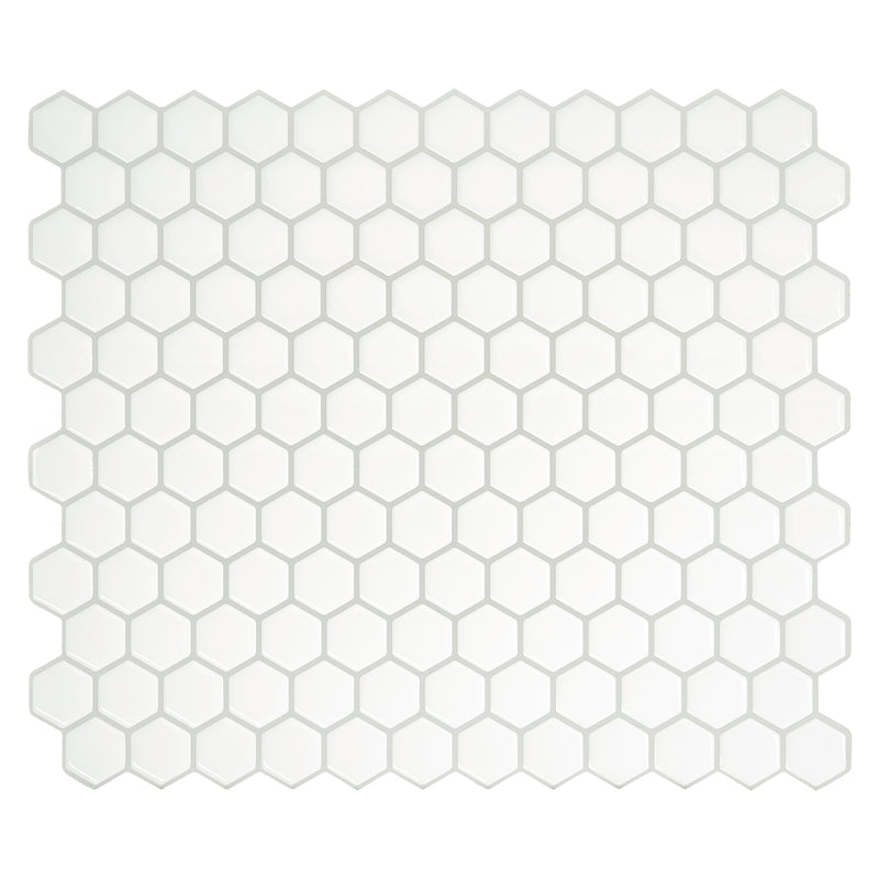 HEXA White peel and stick backsplash tile smart tiles for kitchen, bathroom, vr and fireplace